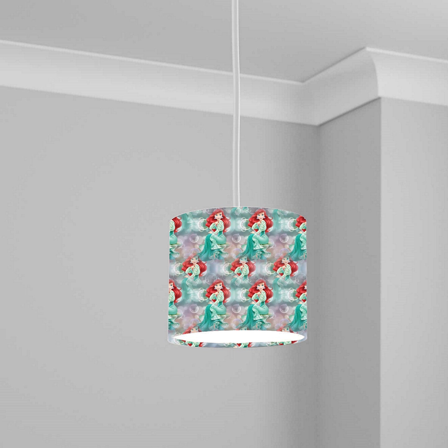Little Mermaid Aqua Theme Ceiling Lampshade Lightshade for Nursery - 20cm x 18.5cm