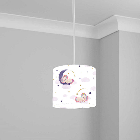 Sleeping Moon Unicorn Ceiling Lampshade Lightshade for Nursery - 20cm x 18.5cm