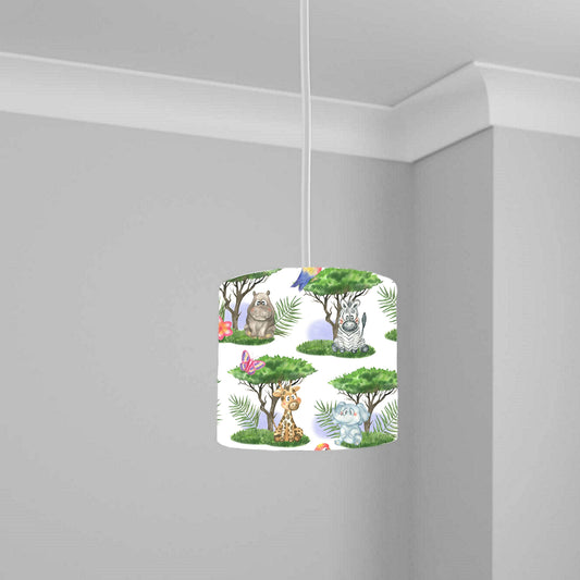 Jungle Safari Animal Print Ceiling Lampshade Lightshade for Nursery 1 2 3 4 5-20cm x 18.5cm