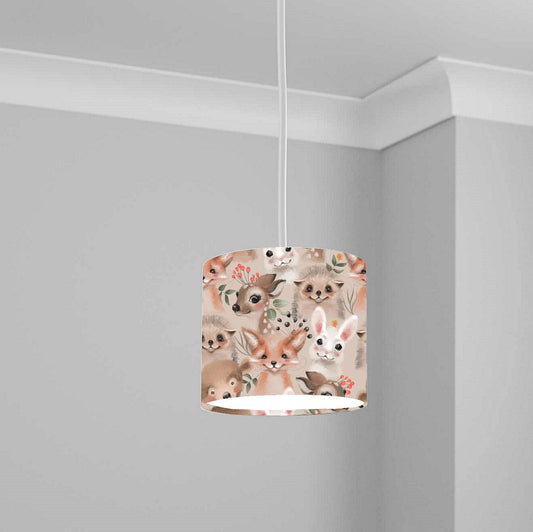 Woodland Animals Ceiling Lampshade Lightshade for Nursery - 20cm x 18.5cm