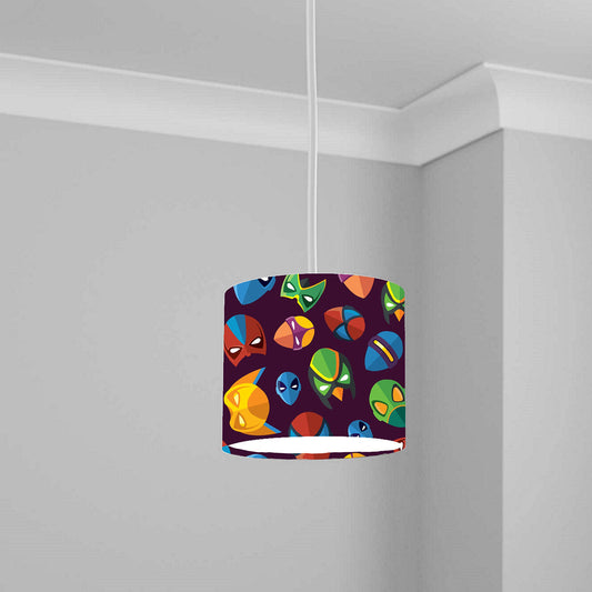 Colorful Superhero Masks Ceiling Lampshade Lightshade for Kids' Room - 20cm x 18.5cm