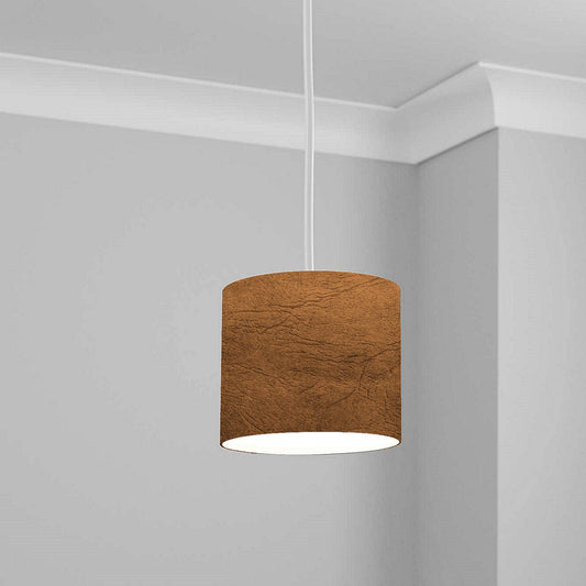 Rustic Brown Suede Texture Ceiling Lampshade Lightshade for Room - 20cm x 18.5cm