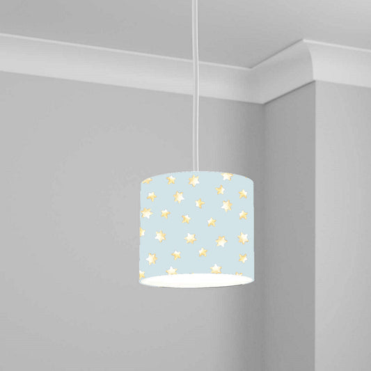 Gold Star Blue Pattern Ceiling Lampshade Lightshade for Room - 20cm x 18.5cm