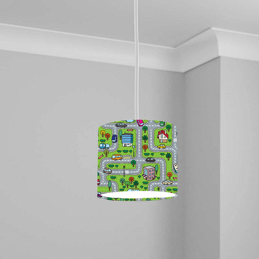 Colorful Roadmap Ceiling Lampshade Lightshade for Nursery - 20cm x 18.5cm
