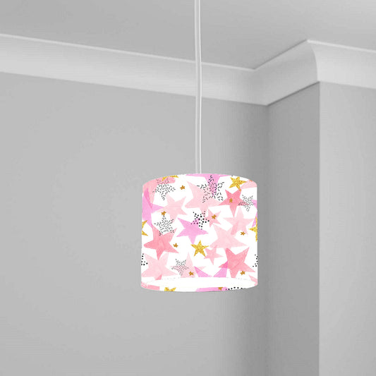 Pink Starry Sky Ceiling Lampshade Lightshade for Nursery - 20cm x 18.5cm