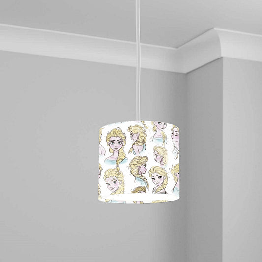 Frozen Princess Character Ceiling Lampshade Lightshade for Nursery - White Modern 20cm x 18.5cm