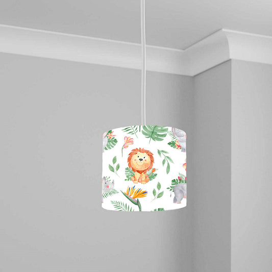 Jungle Safari Animal Print Ceiling Lampshade Lightshade for Nursery - 20cm x 18.5cm