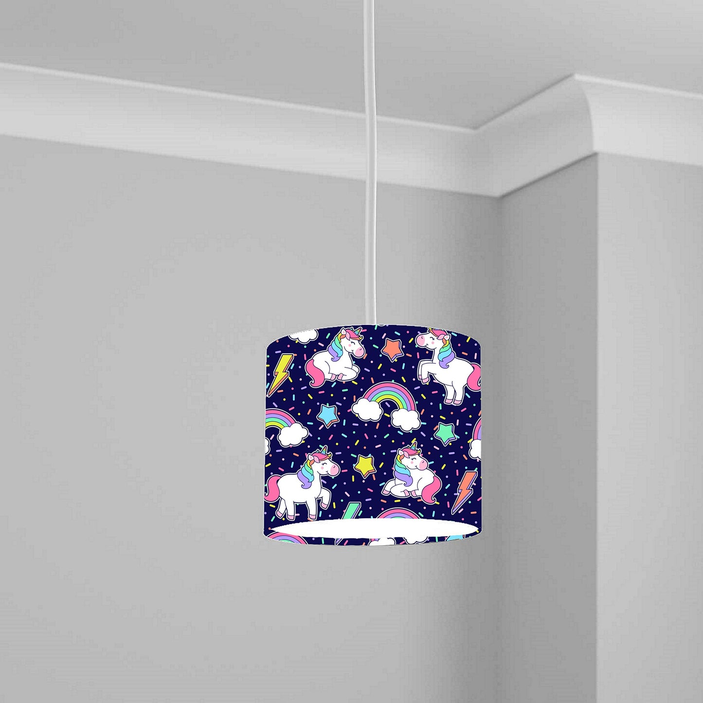 Unicorn Rainbow Pink Ceiling Lampshade Lightshade for Nursery - 20cm x 18.5cm