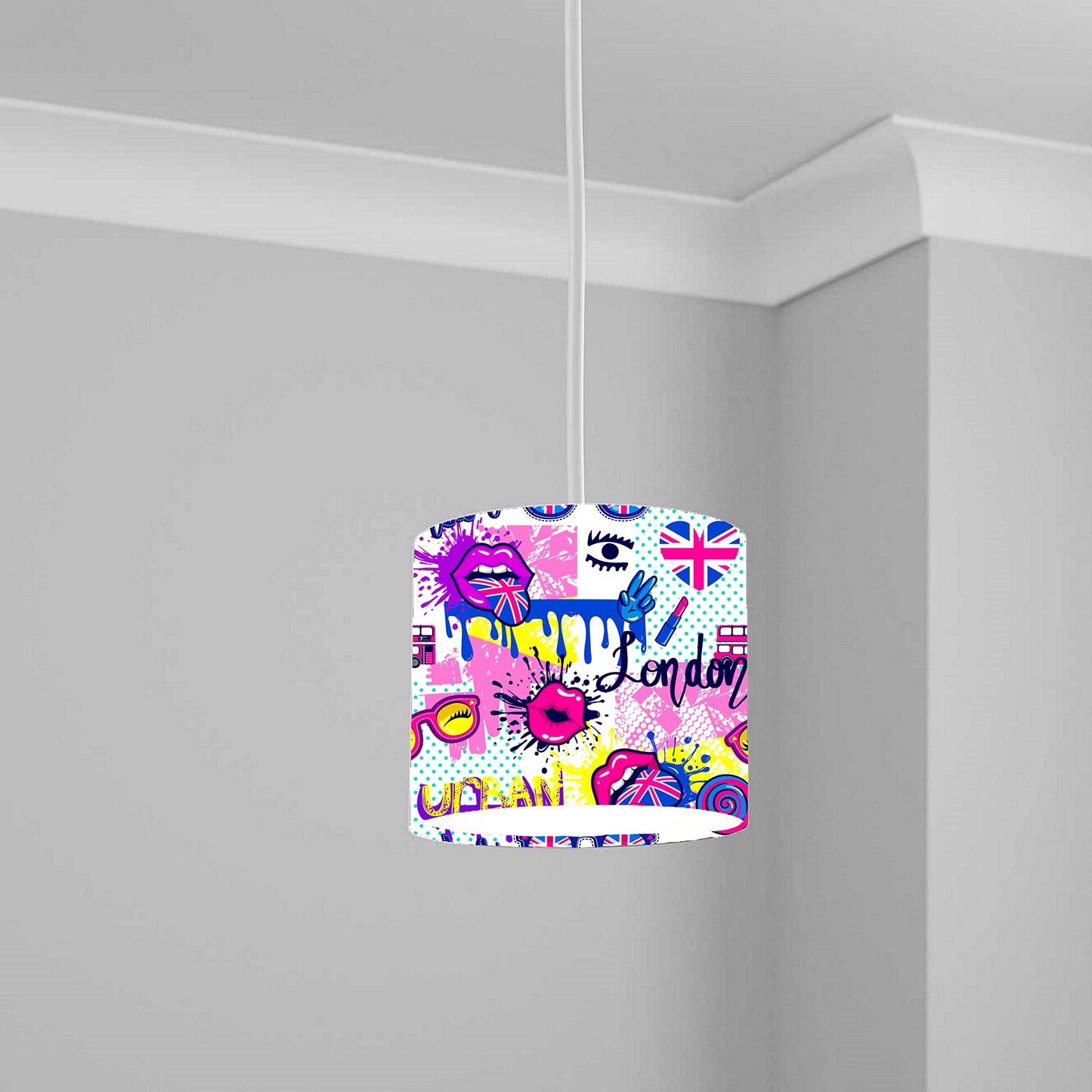 Urban Pop Art London Ceiling Lampshade Lightshade for Room - 20cm x 18.5cm