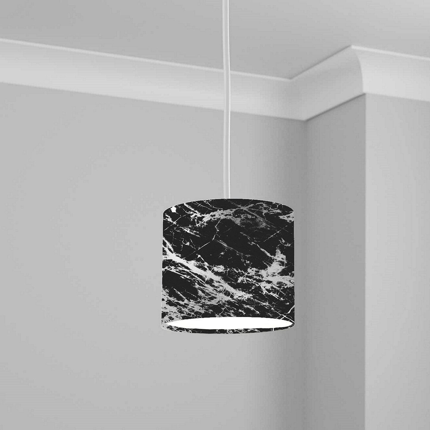 Black Marble Effect Ceiling Lampshade Lightshade for Room - 20cm x 18.5cm