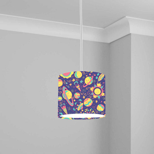 Space Rocket Planets Ceiling Lampshade Lightshade for Kids' Room - 20cm x 18.5cm