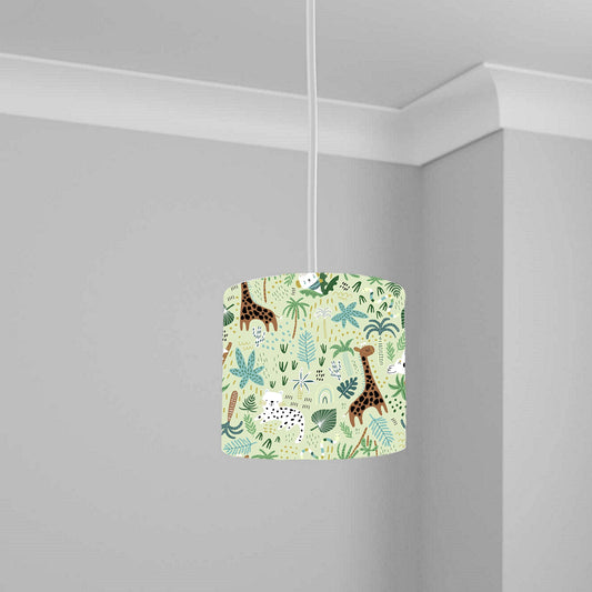 Jungle Safari Animal Print Ceiling Lampshade Lightshade for Nursery 1 2-20cm x 18.5cm
