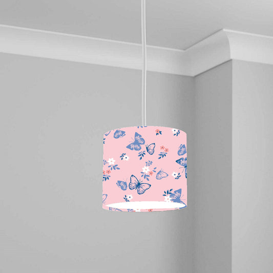 Pink Butterfly Floral Ceiling Lampshade Lightshade for Nursery - 20cm x 18.5cm