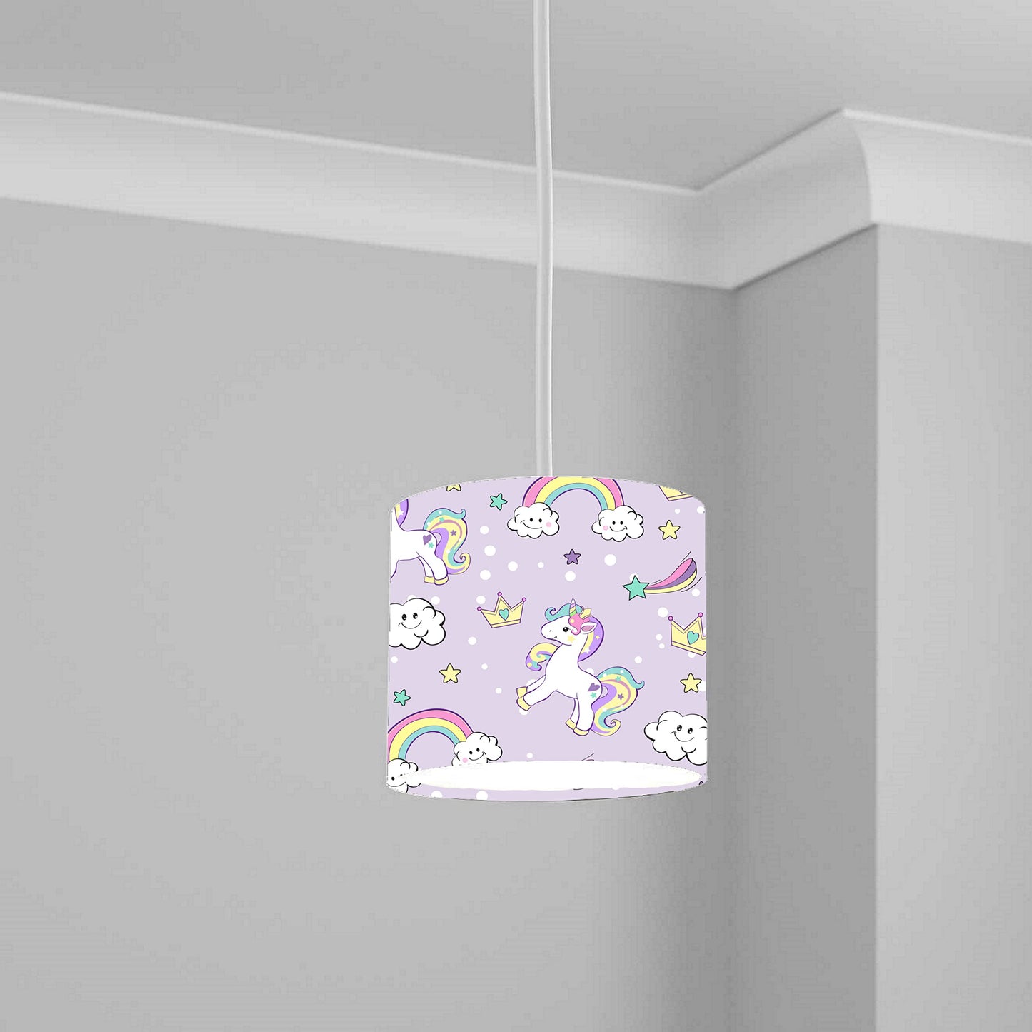 Magical Unicorn Rainbow Ceiling Lampshade Lightshade for Kids' Room - 20cm x 18.5cm