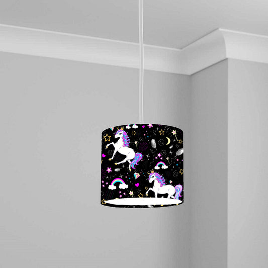 Enchanted Unicorn and Stars Ceiling Lampshade Lightshade for Kids' Room - 20cm x 18.5cm
