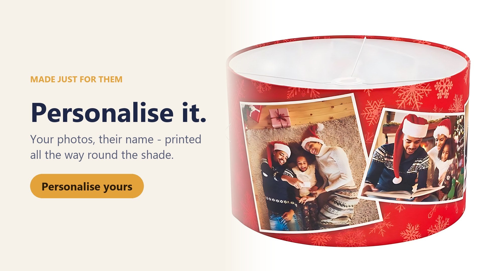 Personalise it - a lampshade printed with your own photos. Personalise yours